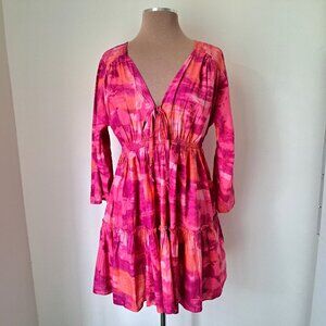 NSR Pink and Orange Long Sleeve Dress